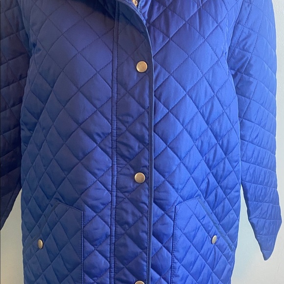 Lands End Women's Quilted Blue Jacket Zipper & Snap Closure Above Knee Sz XL 18 - Picture 3 of 12
